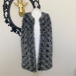 Black Swan Gray Faux Fur Vest